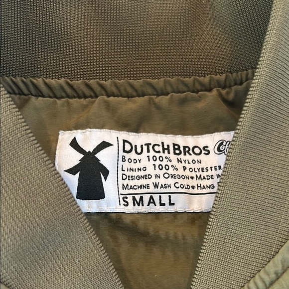✌️Dutch Bros Olive Green Bomber Jacket - Picture 6 of 12